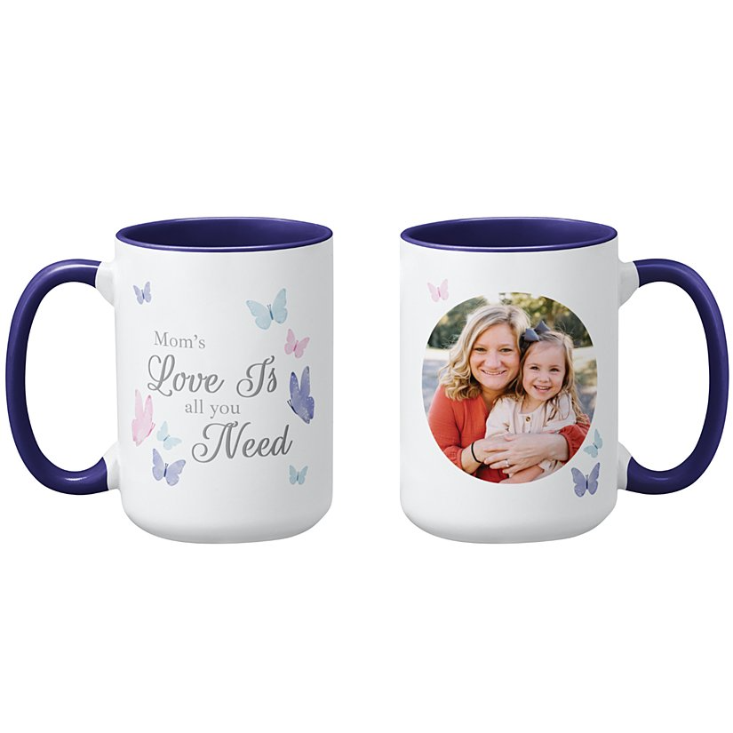 Love Is All You Need Butterfly Photo Mug-Perfect Gift for Mom
