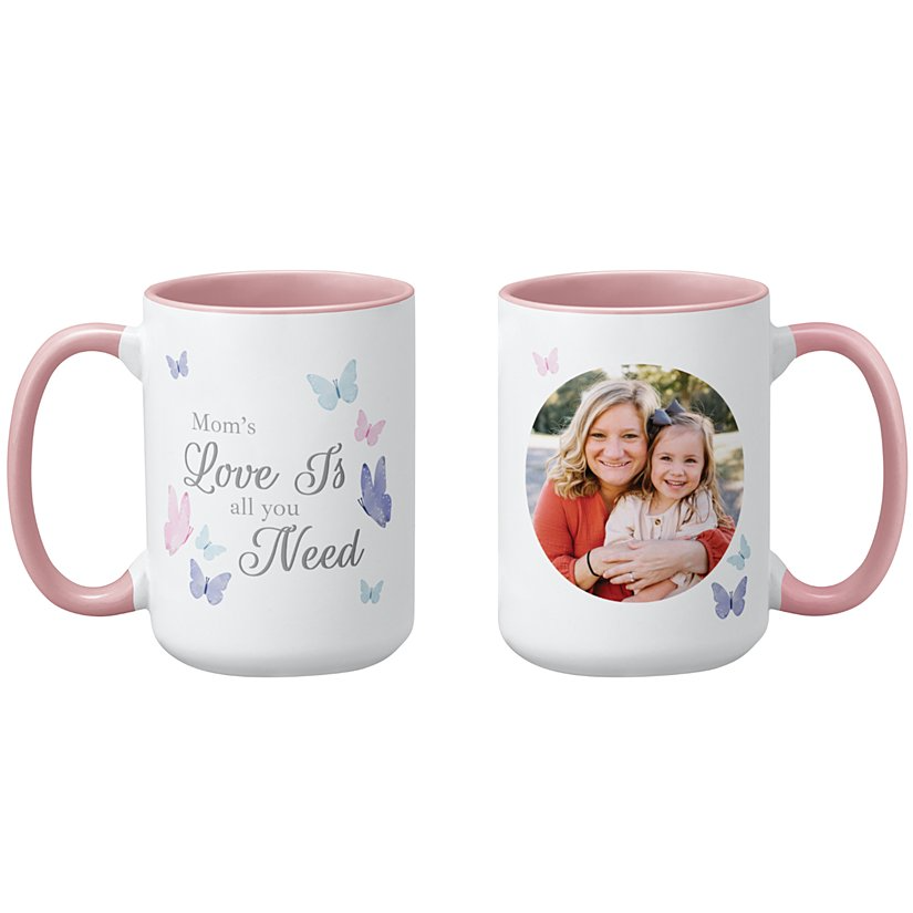 Love Is All You Need Butterfly Photo Mug-Perfect Gift for Mom
