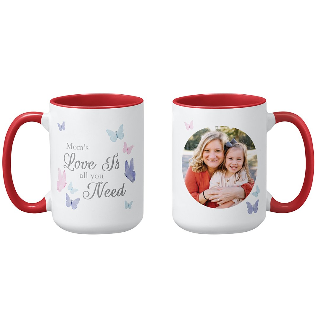 Love Is All You Need Butterfly Photo Mug-Perfect Gift for Mom