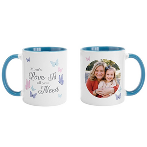 Love Is All You Need Butterfly Photo Mug-Perfect Gift for Mom