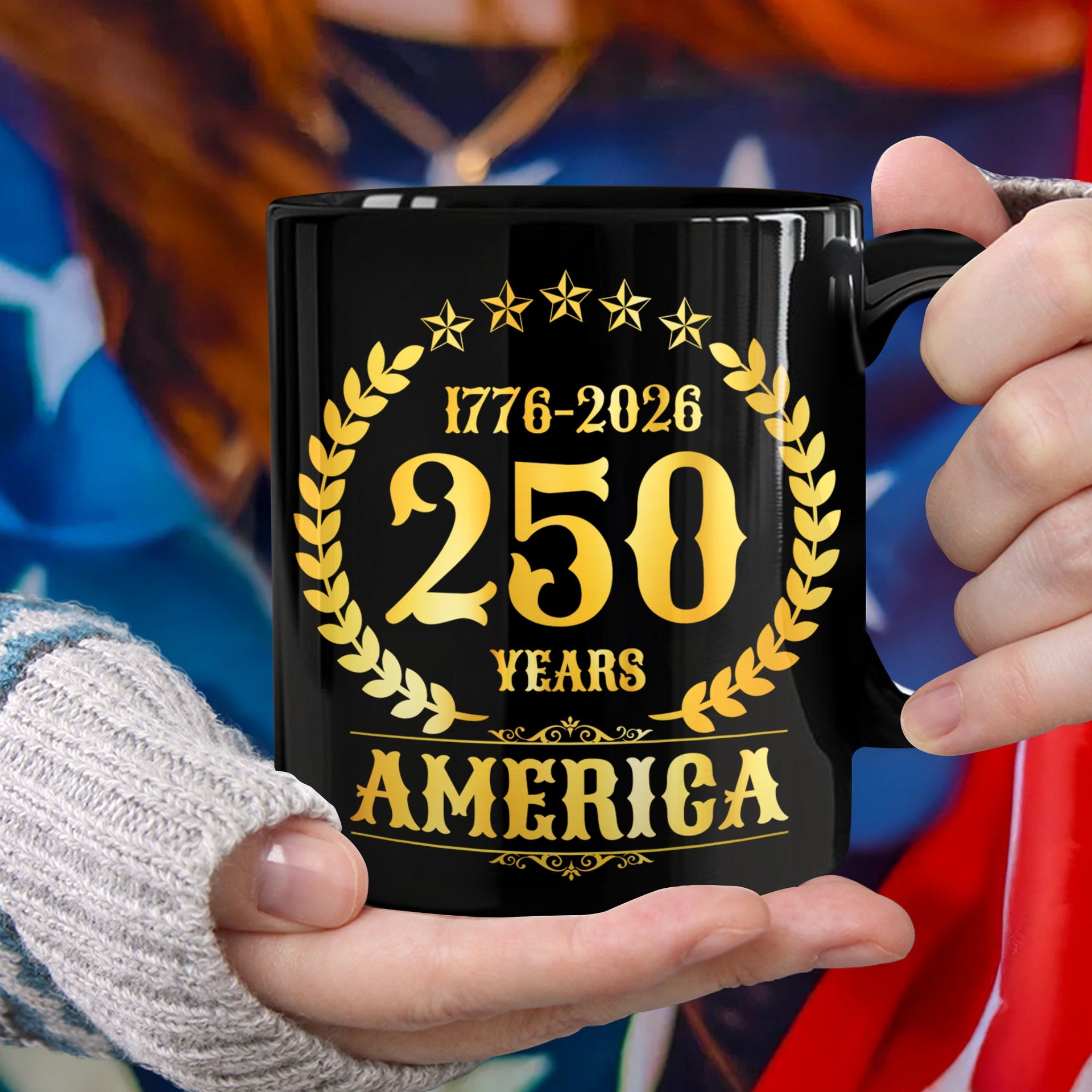 America 250th Years America 250th Anniversary Black Mug
