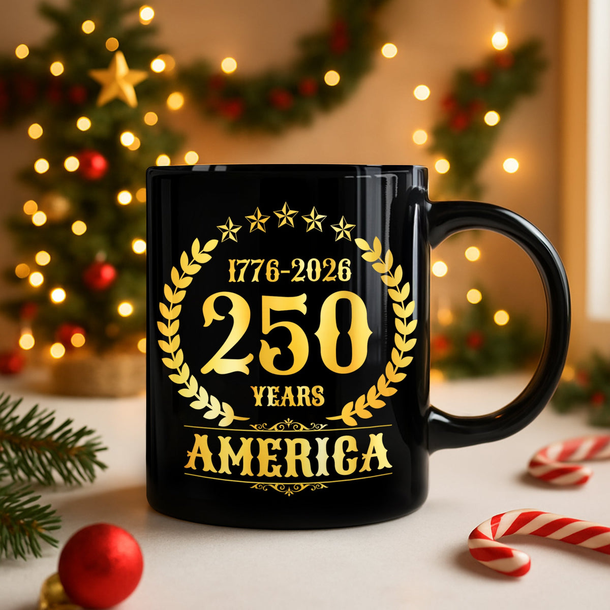 America 250th Years America 250th Anniversary Black Mug